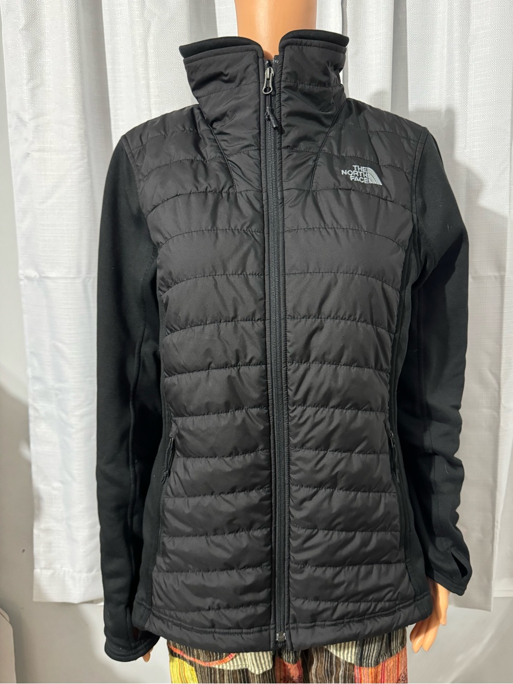 Great The North Face size L black full zip coat women